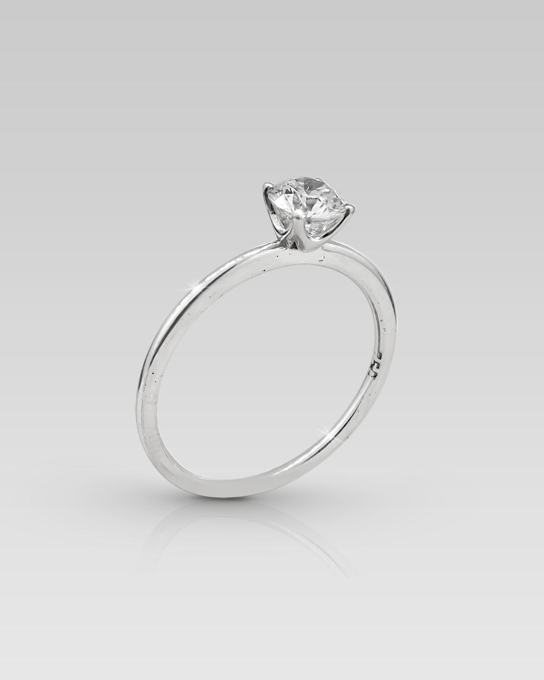 Anillo de Compromiso Solitario Adamant Petit • Round 0.55 Carats