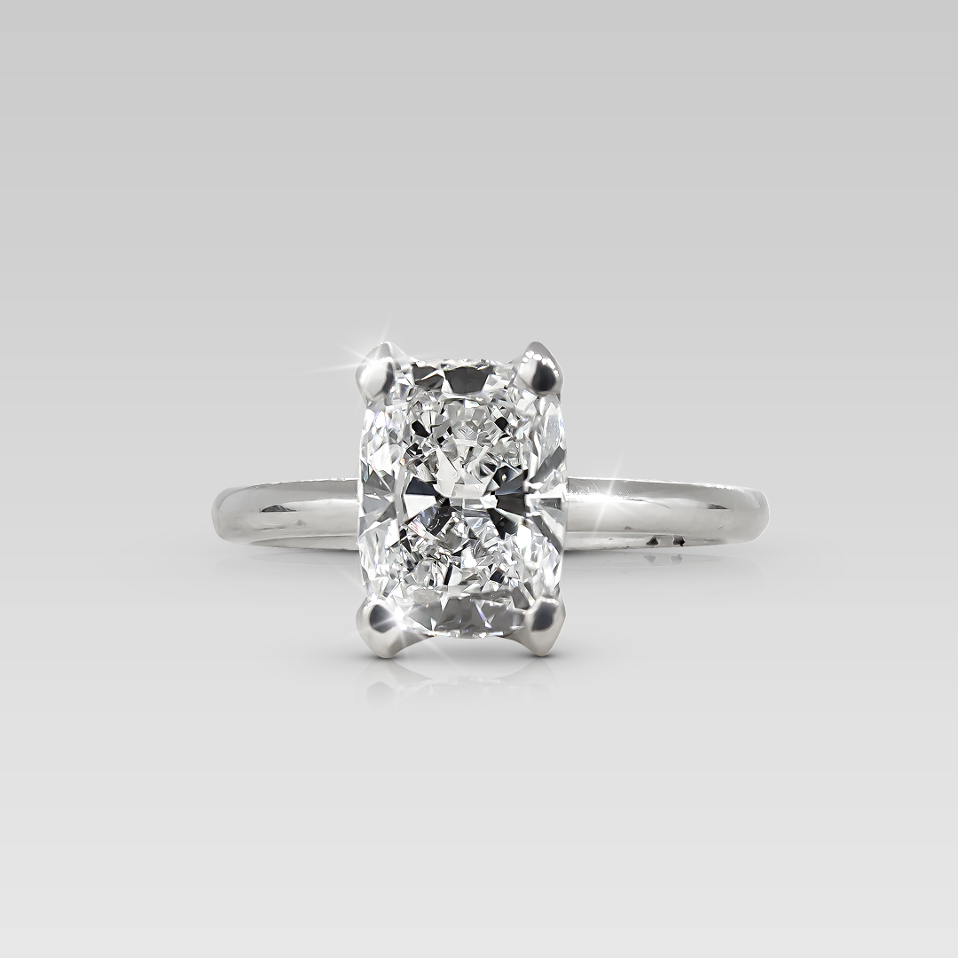 Anillo de Compromiso Solitario • Cushion 2 carats