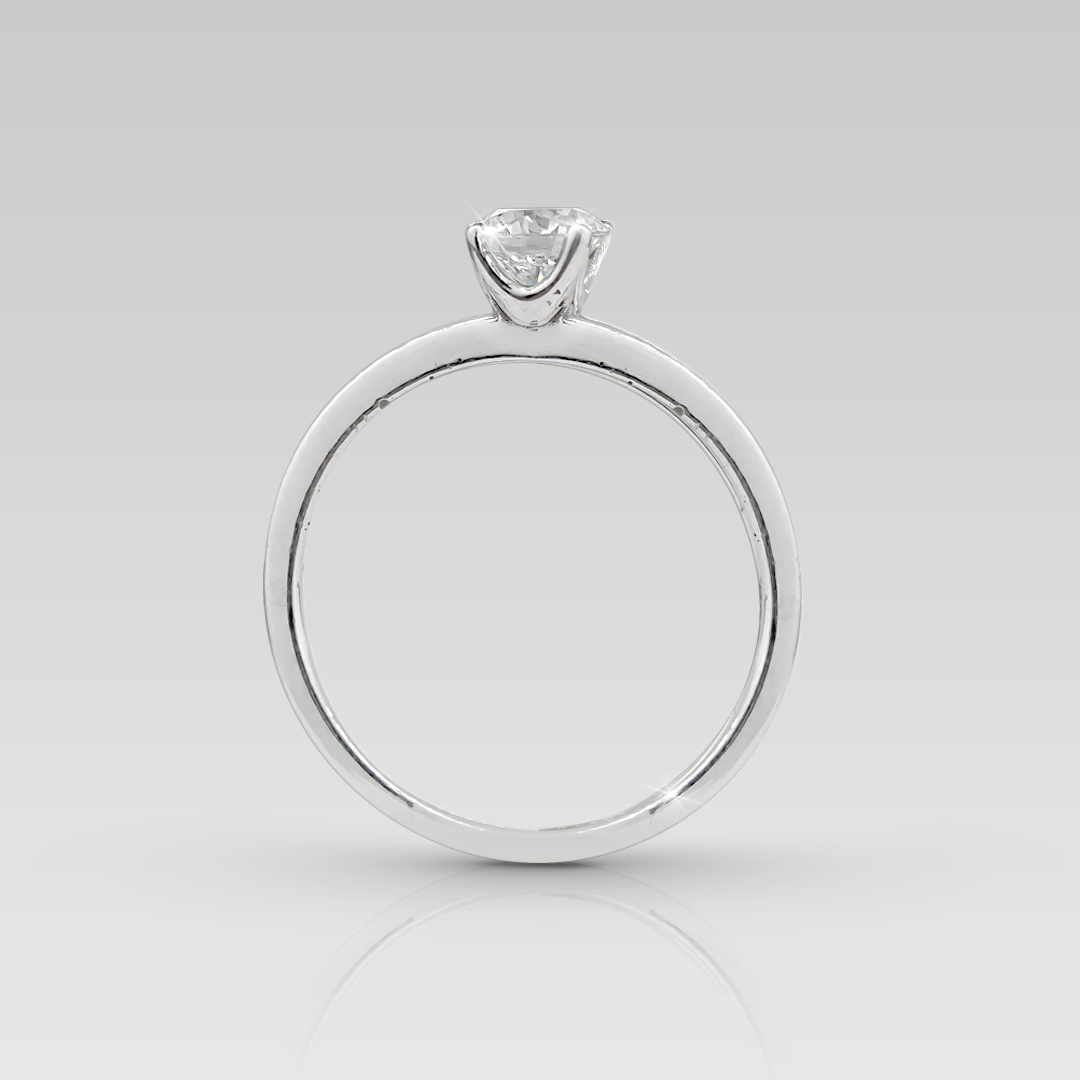 Anillo de Compromiso Solitario Adamant Petit • Round 0.55 Carats