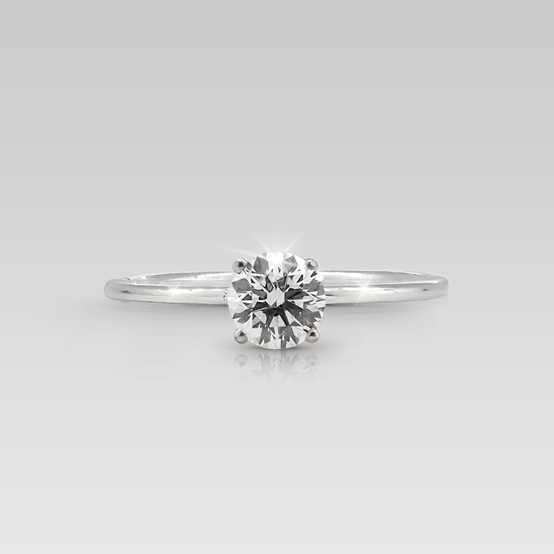 Anillo de Compromiso Solitario Adamant Petit • Round 0.55 Carats