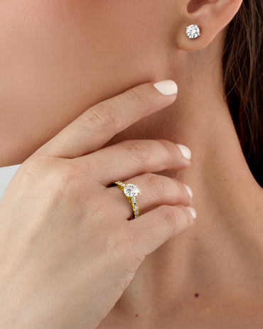 Anillo de Compromiso Eiffel • Round 1.10 Carats