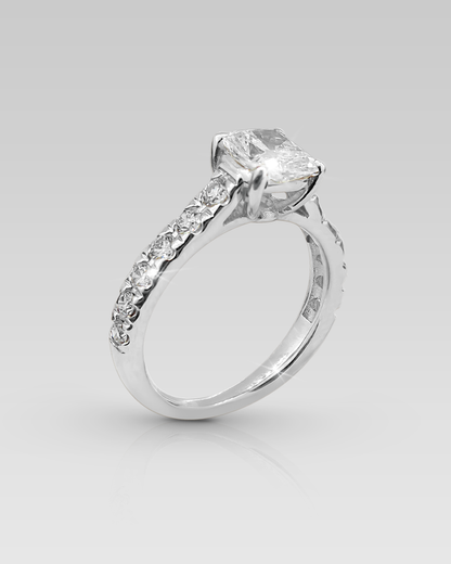 Anillo de Compromiso Eiffel • Cushion Cuadrado